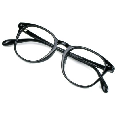 Blue Light Blocking Glasses for Women/Men, Anti Eyestrain, Computer Reading, TV Glasses, Stylish Oval Frame, Anti Glare (Black, 1.50 Magnification)