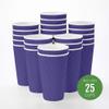 Restaurantware Ripple Wall Coffee Cups 25 Count 16 Ounce Insulated Royal Purple Paper Cups, Rolled Rim Spill-Resistant Disposable Paper Non-Slip for Coffee, Beverages view 2