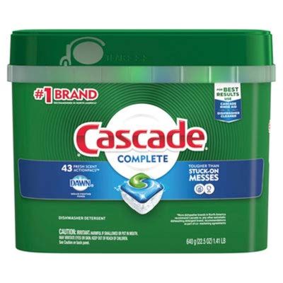 Cascade Complete ActionPacs Dishwasher Detergent, Fresh Scent, Box of 43 Detergent Packs
