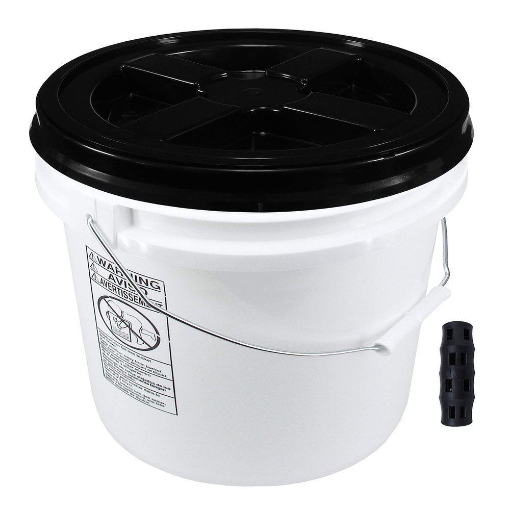 100 mil Extra Heavy Duty 20 Liter (5.28 Gallon) Bucket with Gamma Seal Lid (Black)