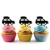 TA1142 Travel Camping Car Silhouette Party Wedding Birthday Acrylic Cupcake Toppers Decor 10 pcs view 1