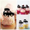 TA1142 Travel Camping Car Silhouette Party Wedding Birthday Acrylic Cupcake Toppers Decor 10 pcs view 2