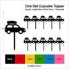 TA1142 Travel Camping Car Silhouette Party Wedding Birthday Acrylic Cupcake Toppers Decor 10 pcs view 3