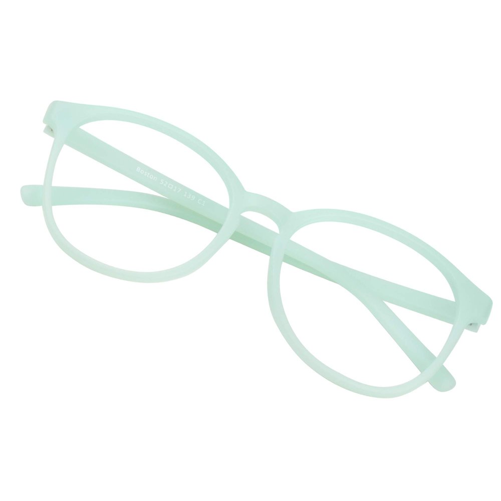 VisionGlobal Blue Light Blocking Glasses for Women/Men, Anti Eyestrain, Computer Reading, TV Glasses, Stylish Square Frame, Anti Glare (Green, 1.00 Magnification)