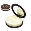 Honbay Cookie Shaped Contact Lens Case Travel Contact Lens Box with Mirror (Brown) view 1