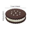 Honbay Cookie Shaped Contact Lens Case Travel Contact Lens Box with Mirror (Brown) view 2