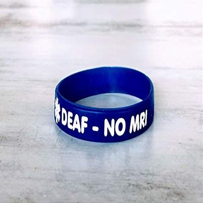 Cochlear Implant Medical Alert Band (Blue, Small (5.91"))