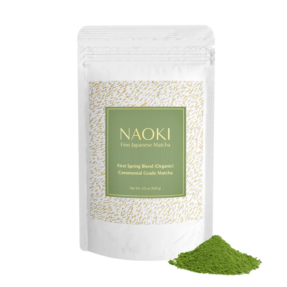 Naoki Matcha Organic Ceremonial First Spring Blend  Authentic Japanese First Harvest Ceremonial Grade Matcha Green Tea Powder from Kagoshima, Japan (100g / 3.5oz)