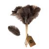 Ostrich Feather Duster for Cleaning-Furniture Dusters with Handle Ddzmz Hand Duster with Fluffy Natural Genuine Feather Reusable Household Duster, Gray and Brown(Length 16") view 1