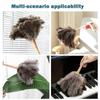 Ostrich Feather Duster for Cleaning-Furniture Dusters with Handle Ddzmz Hand Duster with Fluffy Natural Genuine Feather Reusable Household Duster, Gray and Brown(Length 16") view 4