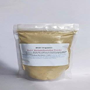 BSD Organics Herby Haritaki/Kadukkai/Harde Whole/Terminalia chebula/Karakkaya/Yellow Myrobalan Powder - 250 Gram / 8.8 Ounce