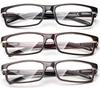 Unisex Slim Reading Glasses 3 Pack Rectangular Frame with Metal Stripe on Arm Spring Temple in Value Pack with Lanyard for Men & Women Reading Glasses 1.00 view 2