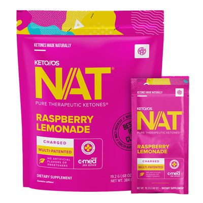 Keto//OS NAT Raspberry Lemonade Charged - Supplement for Men and Women (20 Count)