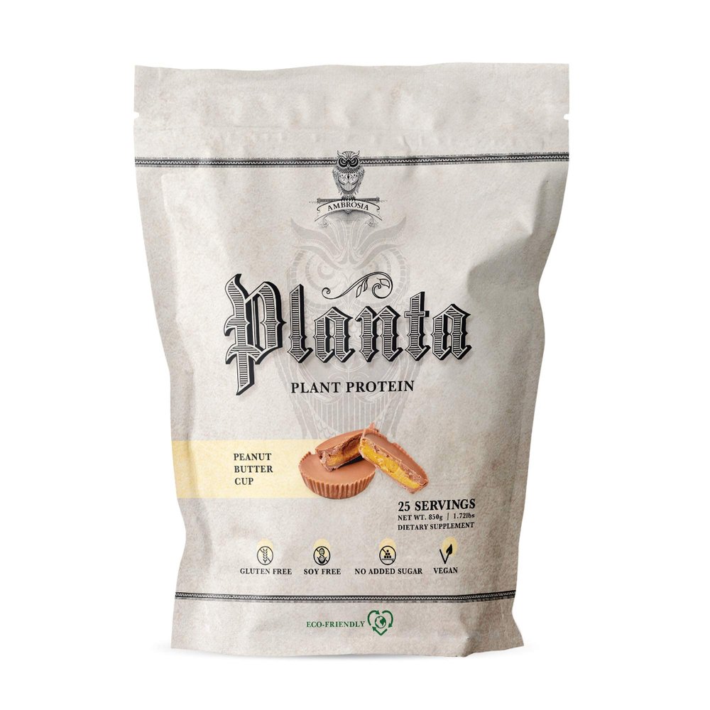 Ambrosia Planta - Plant-Based Protein Powder 20g | Dairy Free Vegan Protein Powder with BCAA Amino Acids | Keto-Friendly, No Added Sugar | 25 Servings | Peanut Butter Cup