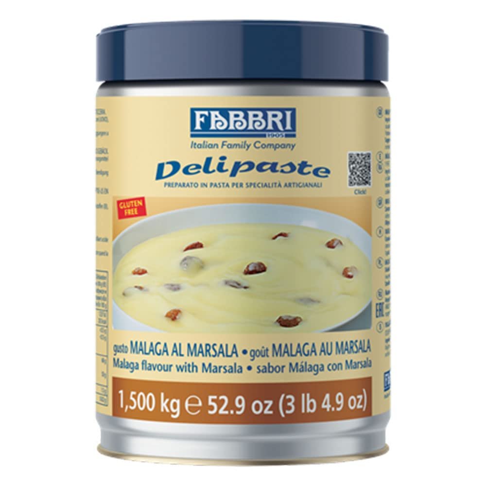 Fabbri Delipaste Malaga Marsala, Flavoring Compound for Gelato, Ice Cream, Soft Serve, Pastry and Confectionary - 1 Tin of 3.3 lb