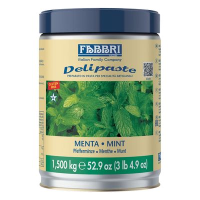 Fabbri Delipaste Mint, Flavoring Compound for Gelato, Ice Cream, Soft Serve, Pastry and Confectionary - 1 Tin of 3.3 lb