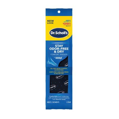 Dr. Scholl's Stay Odor-Free & Dry Comfort Insoles with Odor-X, Unisex Inserts, 1 Pair, Full Length Trim to Fit Men's Shoe Sizes (7-13) and Women's Shoe Sizes (5-10)