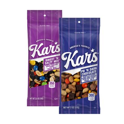 Kars Nuts Variety Pack Trail Mix Snacks - Sweet 'N Salty Mix, Peanut Butter 'N Dark Chocolate, 2oz  Grab & Go Bags, Individual Snack Packs (Pack of 24), Gluten-Free Trail Mix Snack