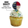Rustic North Carolina State Flag Distressed USA Cupcake Picks Toppers Decoration Set of 6 view 3