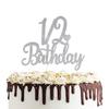 1/2 Birthday Cake Topper Double Sided Sliver Glitter 6 Months Half Birthday Baby Shower First Birthday Party Decorations view 1