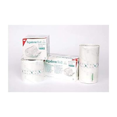 3M Health Care MMM 16004 Tegaderm Dressing, Transparent Film Roll, 4" Width, 11 yds Length (Pack of 4)