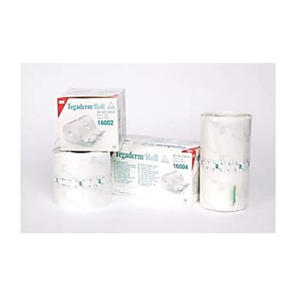 3M Health Care MMM 16004 Tegaderm Dressing, Transparent Film Roll, 4" Width, 11 yds Length (Pack of 4)