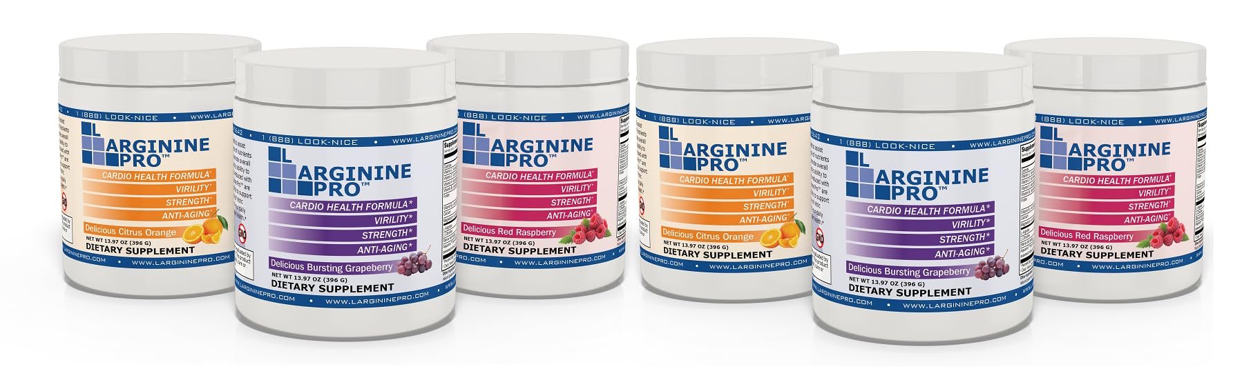 L-ARGININE PRO | 5,500mg L-Arginine Plus L-Citrulline 1,100mg Raspberry, Orange & Grape Powder Drink Mix Supplement for Increased Nitric Oxide Production