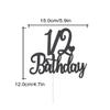 1/2 Birthday Cake Topper Double Sided Black Glitter 6 Months Half Birthday Baby Shower First Birthday Party Decorations view 2