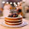 1/2 Birthday Cake Topper Double Sided Black Glitter 6 Months Half Birthday Baby Shower First Birthday Party Decorations view 3