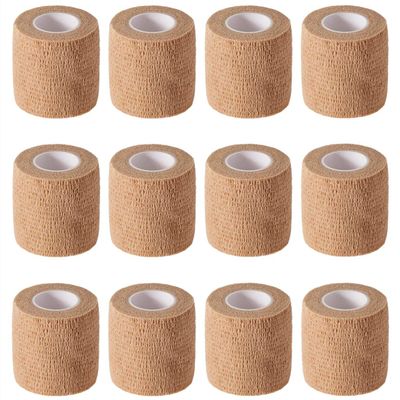 12 Pack 2" x 5 Yards Self Adhesive Elastic Bandage Wrap Stretch Self-Adherent Tape for First Aid,Sports, Wrist, Ankle (Skin Colors)