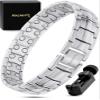 MagnetRX Ultra Strength Magnetic Bracelet - Effective Stainless Steel Magnetic Bracelets for Men - Adjustable Bracelet Length with Sizing Tool for Perfect Fit (Silver) view 1