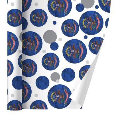 GRAPHICS & MORE Rustic North Dakota State Flag Distressed USA Gift Wrap Wrapping Paper Roll