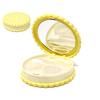 Honbay Cookie Shaped Contact Lens Case Travel Contact Lens Box with Mirror (Yellow) view 1