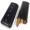 Aficionada Style 3 Cigar Leather Humidor - Amethyst view 2