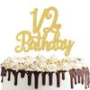 1/2 Birthday Cake Topper Double Sided Gold Glitter 6 Months Half Birthday Baby Shower First Birthday Party Decorations view 1