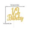 1/2 Birthday Cake Topper Double Sided Gold Glitter 6 Months Half Birthday Baby Shower First Birthday Party Decorations view 2