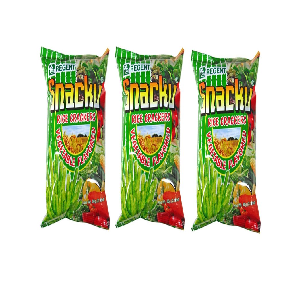 Regent Snacks (Snacku Rice Crackers (Vegetable), 3 Pack)