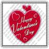 8" Round - Happy Valentine's Day Heart Birthday - D20572 - 2D Edible Cake/Cupcake Party Topper view 1