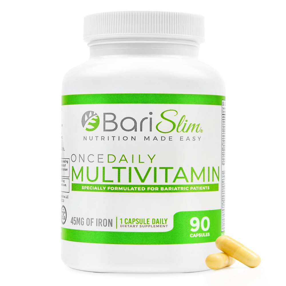 BariSlim Once Daily Bariatric Multivitamin Capsule - 45mg of Iron - Bariatric Vitamin & Supplement for Post Bariatric Surgery Including Gastric Bypass & Gastric Sleeve | 90 Day Supply