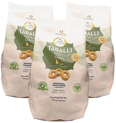 Terre Di Puglia, Taralli Classic, 8.8 oz (Pack of 3)