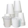 EcoQuality Durable Disposable Paper Cups & Flat Lids For Hot/Cold Drink, Coffee, Tea, Cocoa, Travel - Medium 12 Ounce Cups, 400 Count Cups & 400 Count Lids - White view 1