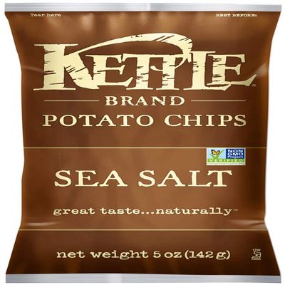 Kettle Brand Potato Chips - Sea Salt - Case Of 15 - 5 Oz.
