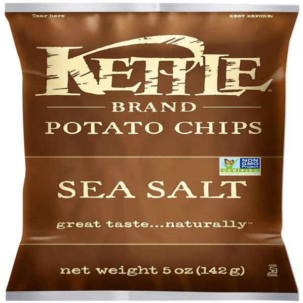 Kettle Brand Potato Chips - Sea Salt - Case Of 15 - 5 Oz.