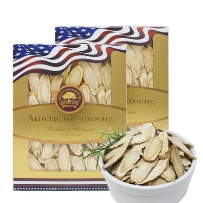 2 Boxes of American Ginseng Slices from Wisconsin,American Wisconsin Ginseng Slices Root for Tea, Energy for Men Women Mental Health Boosts Immunity, Gluten Free, Long Strip 2Boxes of 4oz, 8oz