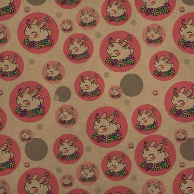 GRAPHICS & MORE Cute Unicorn Bunny Rabbit with Rainbow Flowers Premium Kraft Gift Wrap Wrapping Paper Roll
