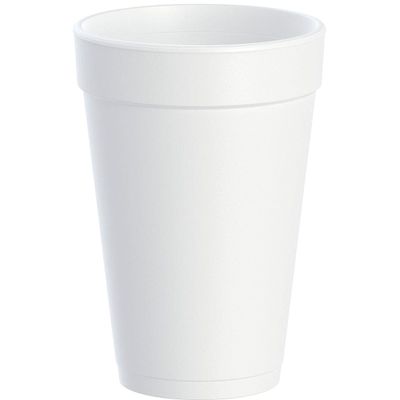 Dart Disposable Insulated Drinking Cup White Styrofoam 16 oz. 25 Ct 16J16