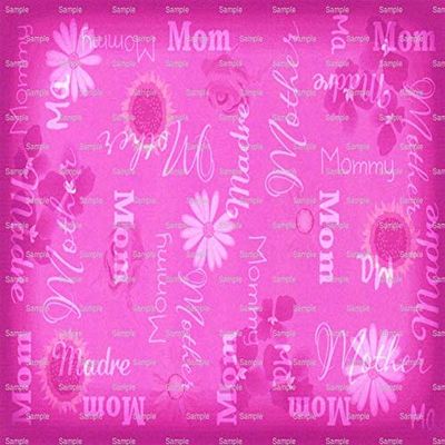 1/4 Sheet - Pink Mother's Day Background - D2195 - 2D Edible Cake/Cupcake Party Topper - D2195