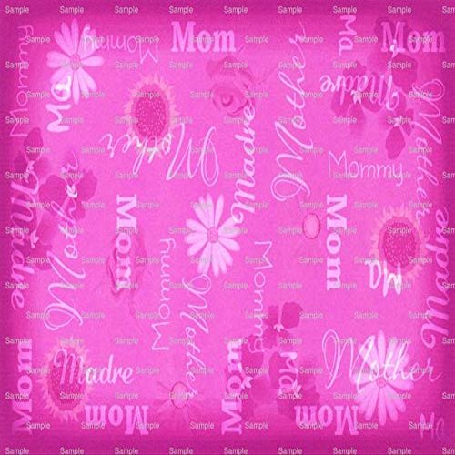 1/4 Sheet - Pink Mother's Day Background - D2195 - 2D Edible Cake/Cupcake Party Topper - D2195