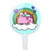 Cute Unicorn Pig with Rainbow Cupcake Picks Toppers Decoration Set of 6 view 2