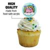 Cute Unicorn Pig with Rainbow Cupcake Picks Toppers Decoration Set of 6 view 3